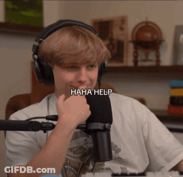 Young Man In Headphones Saying Haha Help GIF