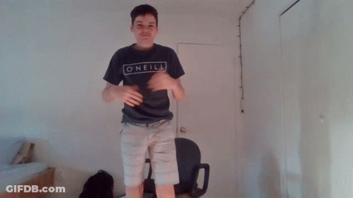 Young Man In O'Neill T-Shirt Dancing GIF