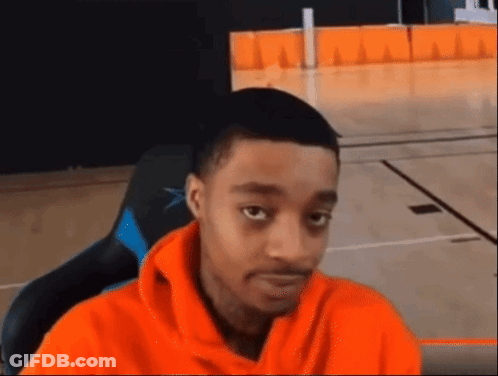 Young Man In Orange Hoodie Making Funny Face GIF