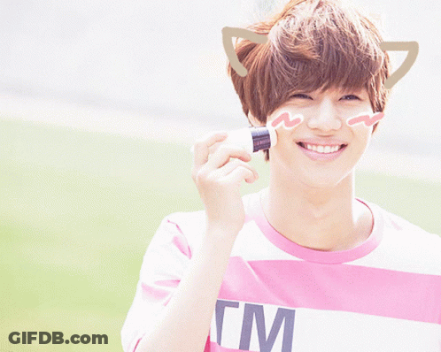 Young Man In Pink And White Striped Shirt GIF