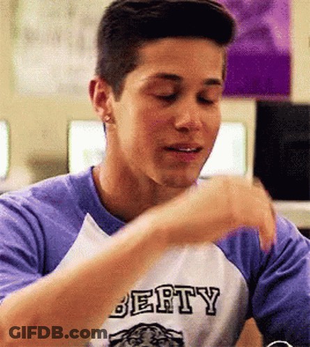 Young Man In Purple Shirt Saying Liberty GIF