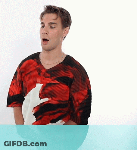 Young Man In Red And Black Shirt With Canadian Flag GIF