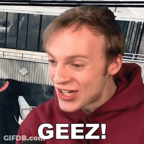 Young Man In Red Hoodie Making Funny Face Saying Geez GIF