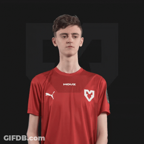 Young Man In Red Shirt Saying Mouz GIF