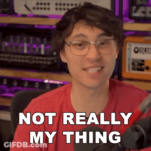 Young Man In Red Shirt Saying Not Really My Thing GIF