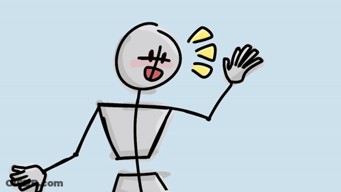 Young Man In School Uniform Waving At Green Board GIF
