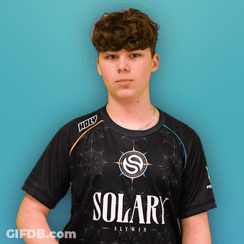 Young Man In Solary Shirt Blue Background GIF