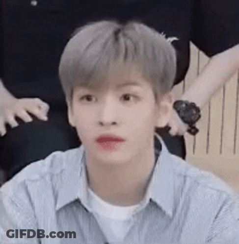 Young Man In Striped Shirt And White T-Shirt GIF