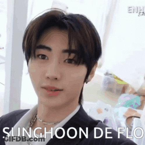 Young Man In Suit Taking Selfie Sunghoon De Flo GIF