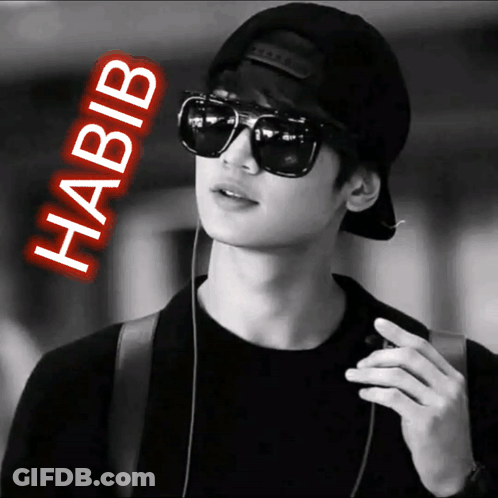 Young Man In Sunglasses And Hat Saying Habib GIF