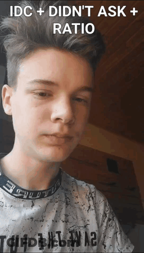 Young Man In T-Shirt Saying Idc Didn't Ask Ratio GIF