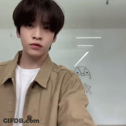 Young Man In Tan Jacket And White Shirt GIF