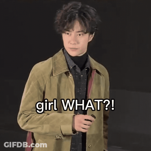 Young Man In Tan Jacket Saying Girl What GIF