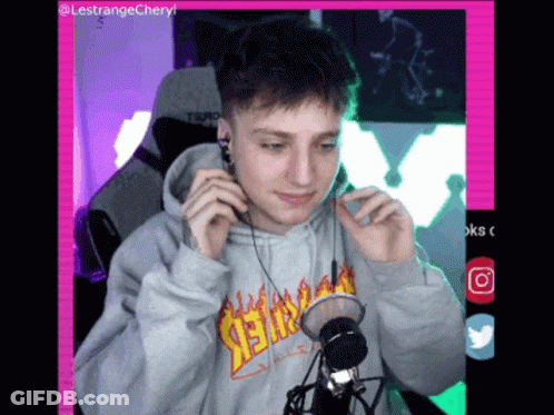 Young Man In Thrasher Hoodie At Microphone GIF