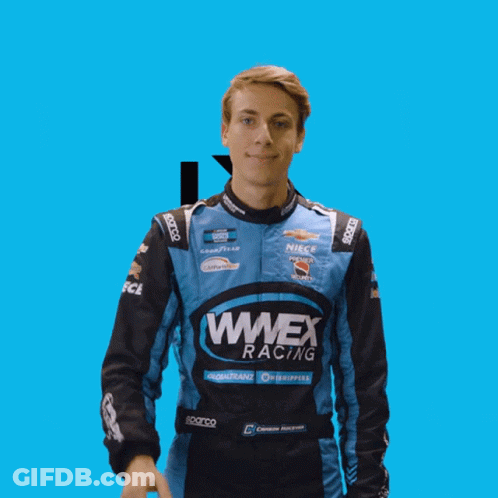 Young Man In WEX Racing Uniform GIF