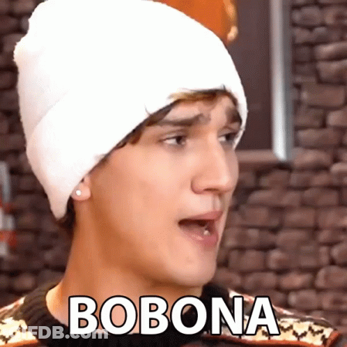 Young Man In White Beanie And Sweater Says Bobona GIF