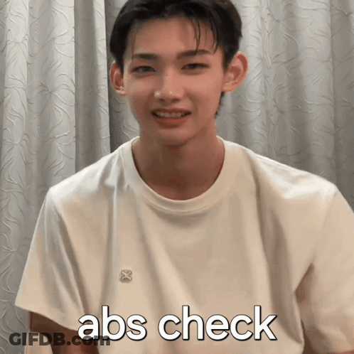 Young Man In White Shirt Saying Abs Check GIF