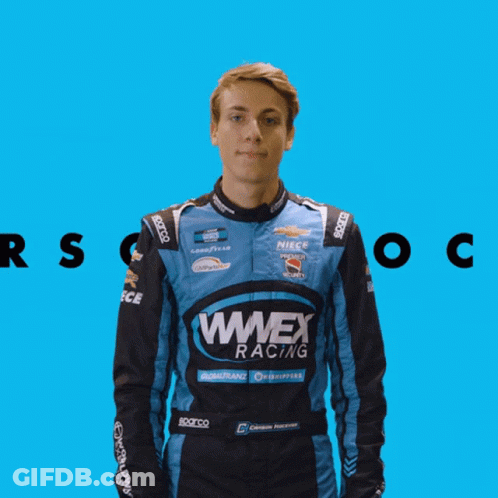 Young Man In WweX Racing Jacket GIF