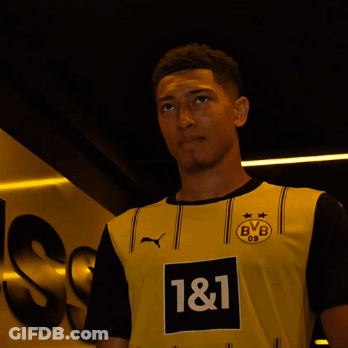 Young Man In Yellow BVB Shirt GIF