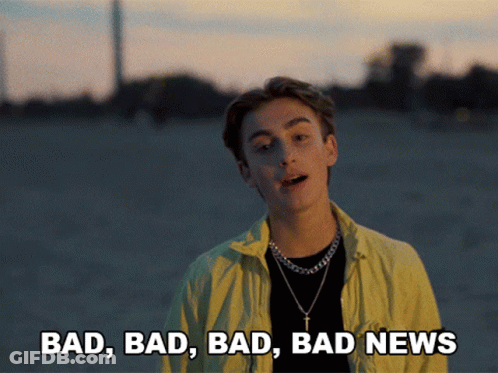 Young Man In Yellow Jacket Saying Bad Bad Bad Bad News GIF