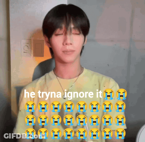 Young Man In Yellow Shirt Crying He Tryna Ignore It GIF
