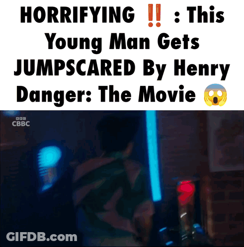 Young Man Jumpscared By Henry Danger GIF