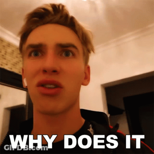 Young Man Making Funny Face Saying Why Does It GIF