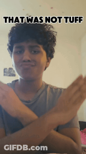 Young Man Making Funny Face That Was Not Tuff GIF