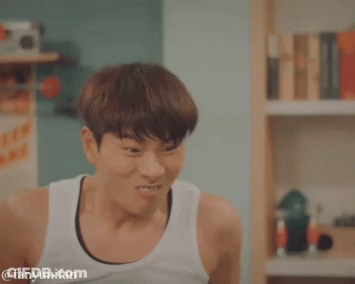 Young Man Making Funny Face With Open Mouth GIF