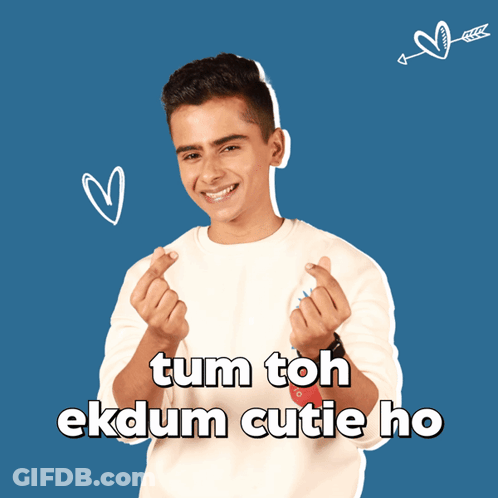 Young Man Making Heart Shape Tum Toh Ekdum Cutie Ho GIF