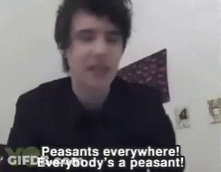 Young Man On Video Call Says Peasants Everywhere GIF