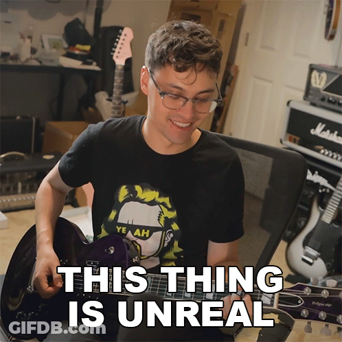 Young Man Playing Guitar Saying This Thing Is Unreal GIF