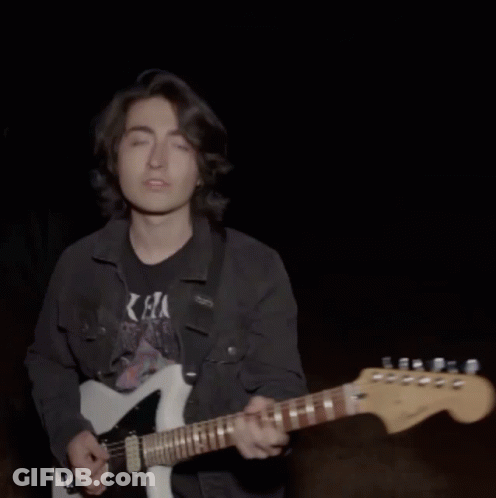 Young Man Playing Guitar With Ka T-Shirt GIF