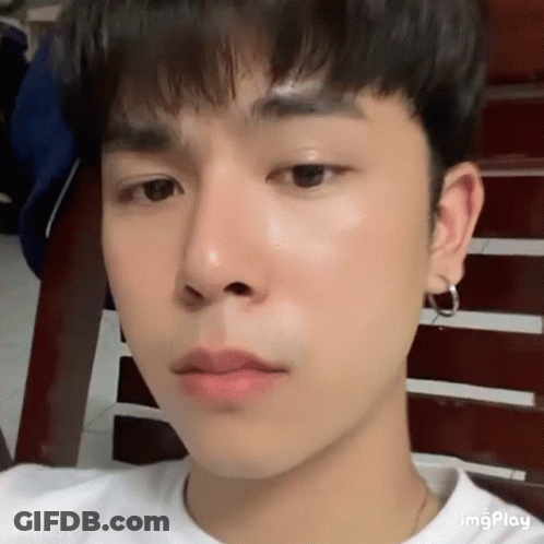Young Man's Face Close Up GIF