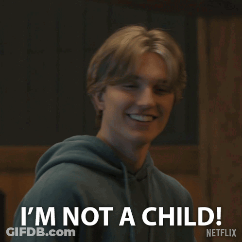 Young Man Saying I'm Not A Child GIF