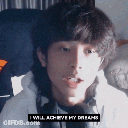 Young Man Saying I Will Achieve My Dreams GIF