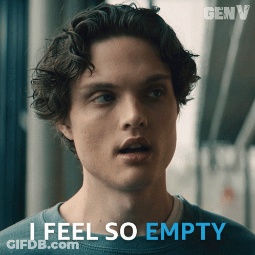 Young Man Says I Feel So Empty In Blue GIF