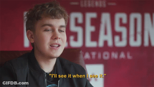 Young Man Says I'll See It When I See It In Front Of National Sign GIF