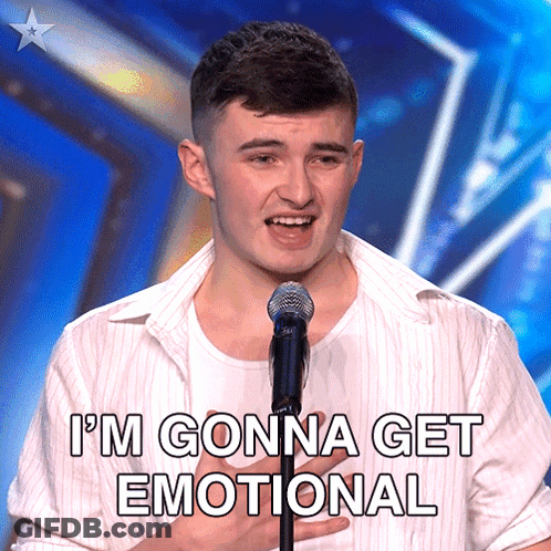 Young Man Singing Into Microphone I'm Gonna Get Emotional GIF