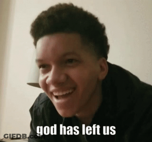 Young Man Smiling God Has Left Us GIF