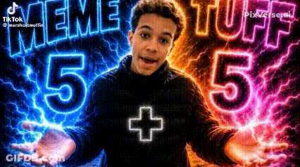 Young Man Standing In Front Of Meme Stuff 5 Poster GIF