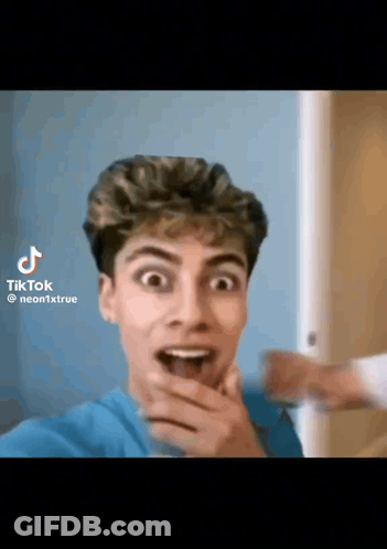 Young Man Surprised Making TikTok GIF