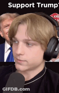 Young Man Talking Into Microphone With Headphones GIF