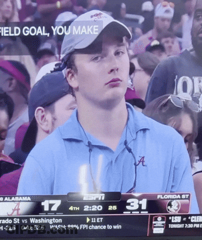Young Man Watching Alabama Vs Florida State Football GIF