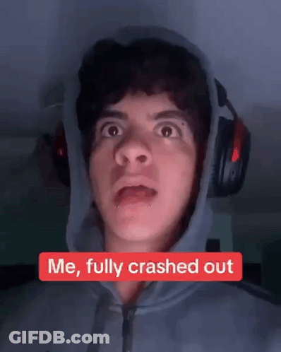 Young Man Wearing Headphones And Hoodie Me Fully Crashed Out GIF