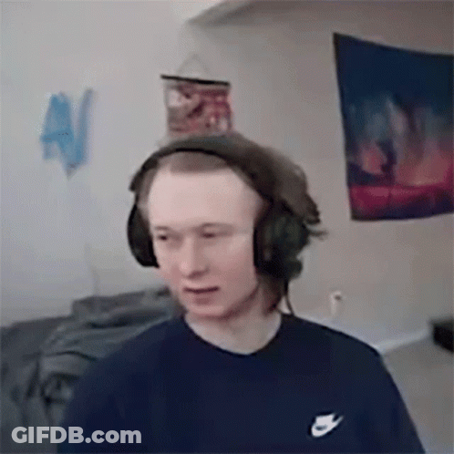 Young Man Wearing Headphones And Nike Shirt GIF