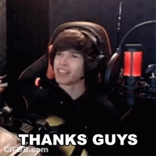 Young Man Wearing Headphones Sitting In Front Of Microphone Saying Thanks Guys GIF
