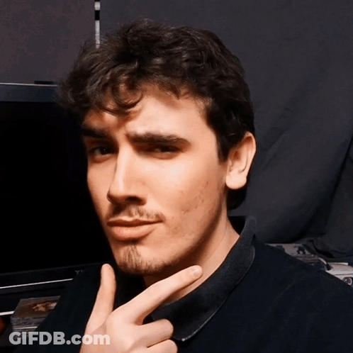 Young Man With Beard Making Funny Face GIF