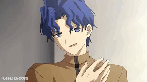 Young Man With Blue Hair And Folded Hands GIF