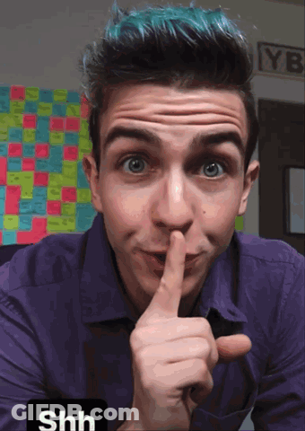 Young Man With Blue Hair Shushing GIF